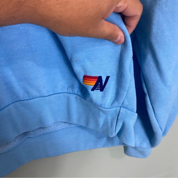 Aviator Nation Blue Pullover Sweatshirt Rainbow Size Medium‎ FLAWED - Picture 4 of 11